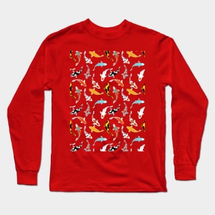 Koi Fish Seamless Pattern Long Sleeve T-Shirt